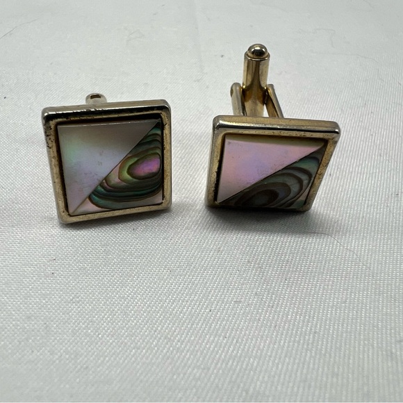 Square mother of pearl cuff links - Picture 1 of 3